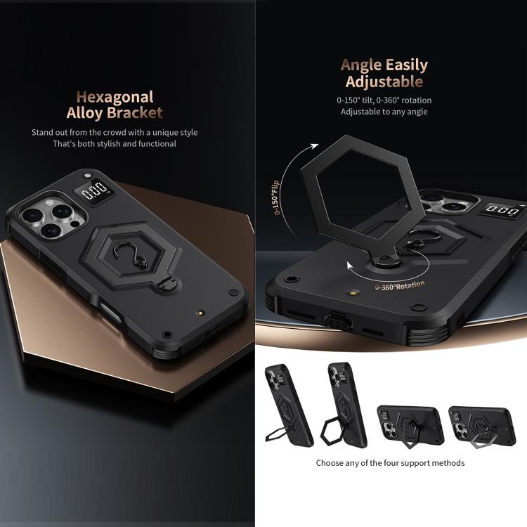 Hexagon Armor Magnetic Holder Weighing Scale Phone Case, For iPhone 12 / 12 Pro, For iPhone 11 Pro Max, For iPhone 11