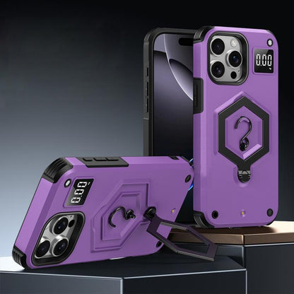 Hexagon Armor Magnetic Holder Weighing Scale Phone Case, For iPhone 12 / 12 Pro, For iPhone 11 Pro Max, For iPhone 11