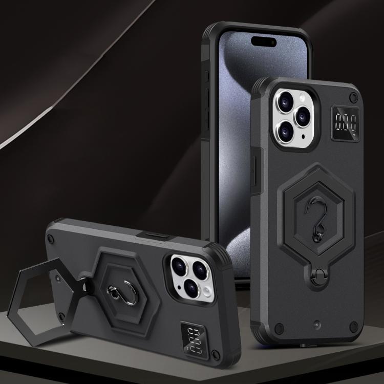 Hexagon Armor Magnetic Holder Weighing Scale Phone Case, For iPhone 12 / 12 Pro, For iPhone 11 Pro Max, For iPhone 11