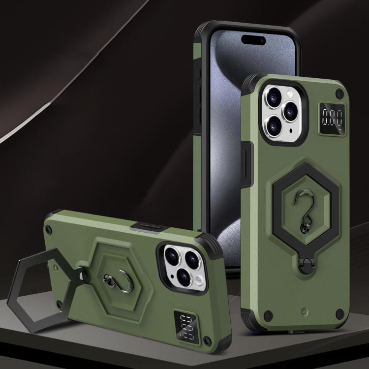 Hexagon Armor Magnetic Holder Weighing Scale Phone Case, For iPhone 12 / 12 Pro, For iPhone 11 Pro Max, For iPhone 11