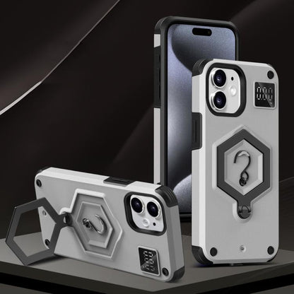 Hexagon Armor Magnetic Holder Weighing Scale Phone Case, For iPhone 12 / 12 Pro, For iPhone 11 Pro Max, For iPhone 11