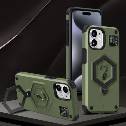 Hexagon Armor Magnetic Holder Weighing Scale Phone Case, For iPhone 12 / 12 Pro, For iPhone 11 Pro Max, For iPhone 11