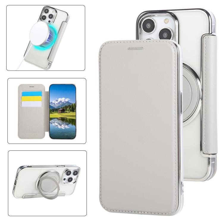 Ultra-thin Rotation Holder Magnetic Plating Vegan Leather Phone Case, For iPhone 12 / 12 Pro, For iPhone 12 Pro Max