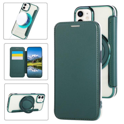 Ultra-thin Rotation Holder Magnetic Plating Vegan Leather Phone Case, For iPhone 12 / 12 Pro, For iPhone 12 Pro Max