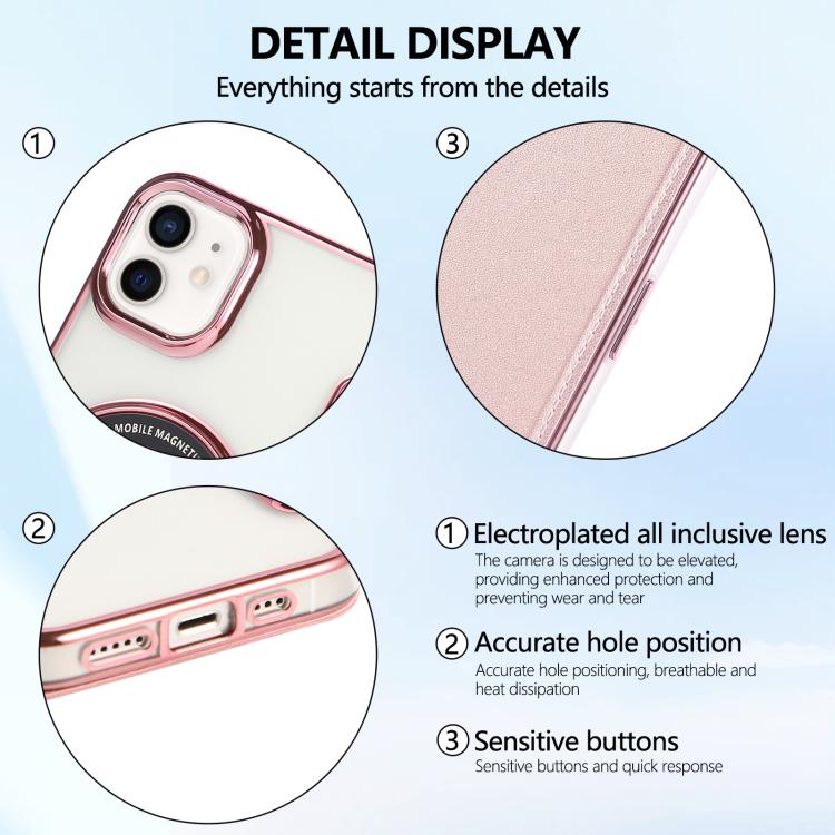 Ultra-thin Magnetic Plating Vegan Leather Phone Case, For iPhone 12 / 12 Pro, For iPhone 12 Pro Max