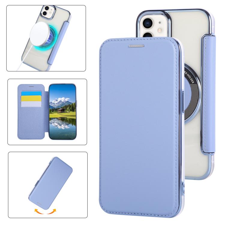 Ultra-thin Magnetic Plating Vegan Leather Phone Case, For iPhone 12 / 12 Pro, For iPhone 12 Pro Max