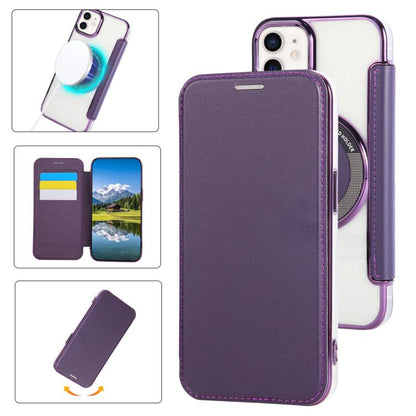 Ultra-thin Magnetic Plating Vegan Leather Phone Case, For iPhone 12 / 12 Pro, For iPhone 12 Pro Max