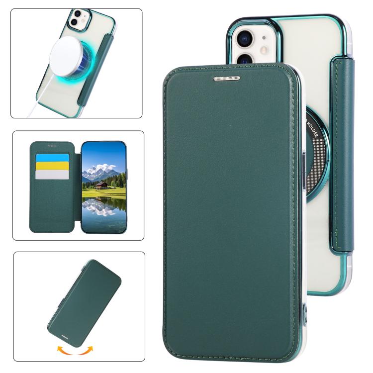 Ultra-thin Magnetic Plating Vegan Leather Phone Case, For iPhone 12 / 12 Pro, For iPhone 12 Pro Max