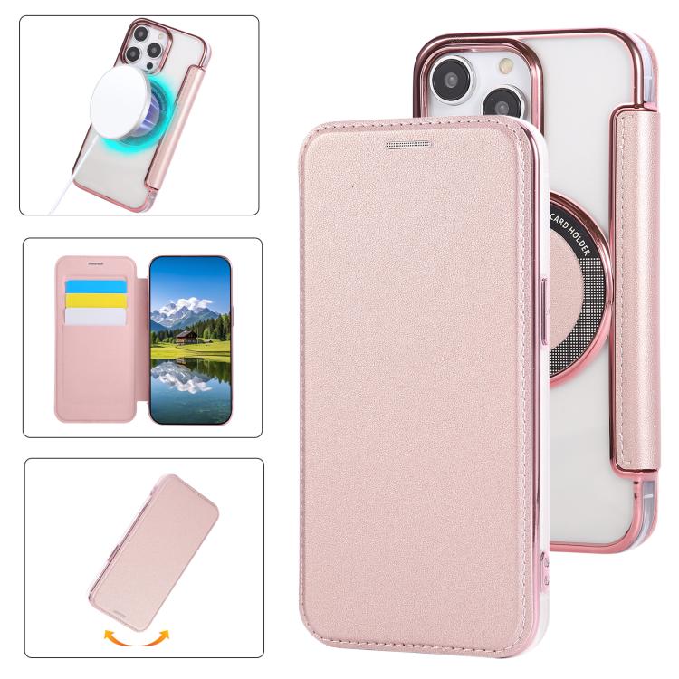 Ultra-thin Magnetic Plating Vegan Leather Phone Case, For iPhone 12 / 12 Pro, For iPhone 12 Pro Max
