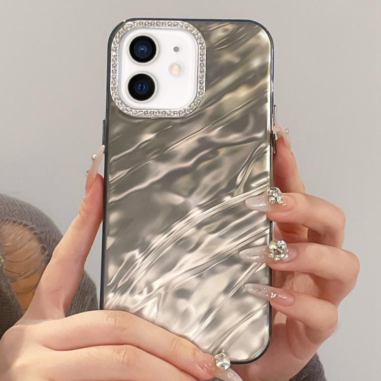 Rhinestone Lens Frame Wrinkled Design Phone Case, For iPhone 12, For iPhone 12 Pro Max, For iPhone 12 Pro, For iPhone 11