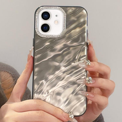 Rhinestone Lens Frame Wrinkled Design Phone Case, For iPhone 12, For iPhone 12 Pro Max, For iPhone 12 Pro, For iPhone 11