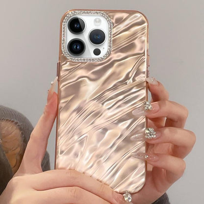 Rhinestone Lens Frame Wrinkled Design Phone Case, For iPhone 12, For iPhone 12 Pro Max, For iPhone 12 Pro, For iPhone 11