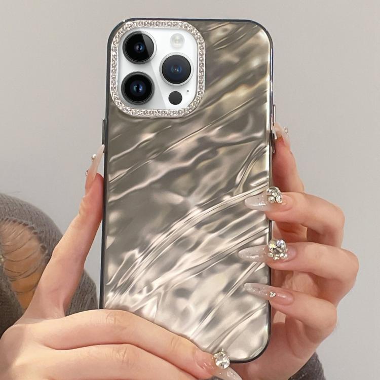 Rhinestone Lens Frame Wrinkled Design Phone Case, For iPhone 12, For iPhone 12 Pro Max, For iPhone 12 Pro, For iPhone 11