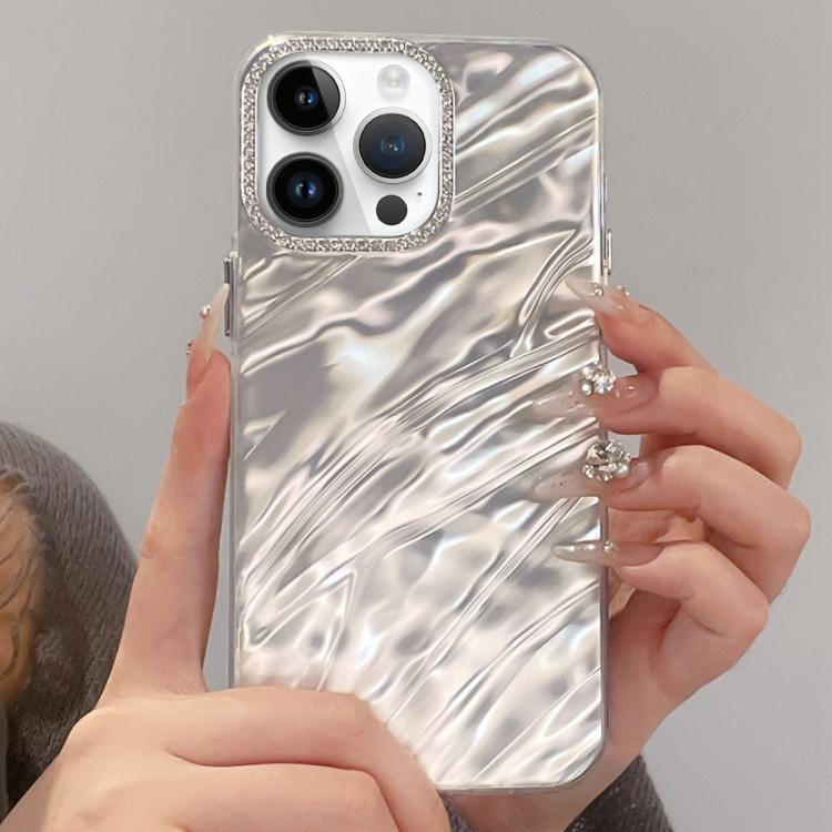 Rhinestone Lens Frame Wrinkled Design Phone Case, For iPhone 12, For iPhone 12 Pro Max, For iPhone 12 Pro, For iPhone 11