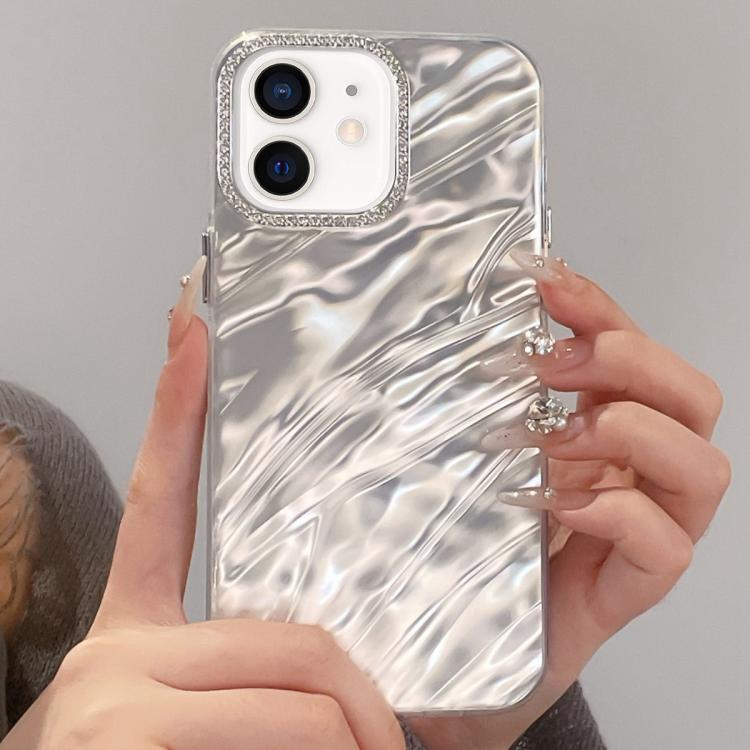 Rhinestone Lens Frame Wrinkled Design Phone Case, For iPhone 12, For iPhone 12 Pro Max, For iPhone 12 Pro, For iPhone 11