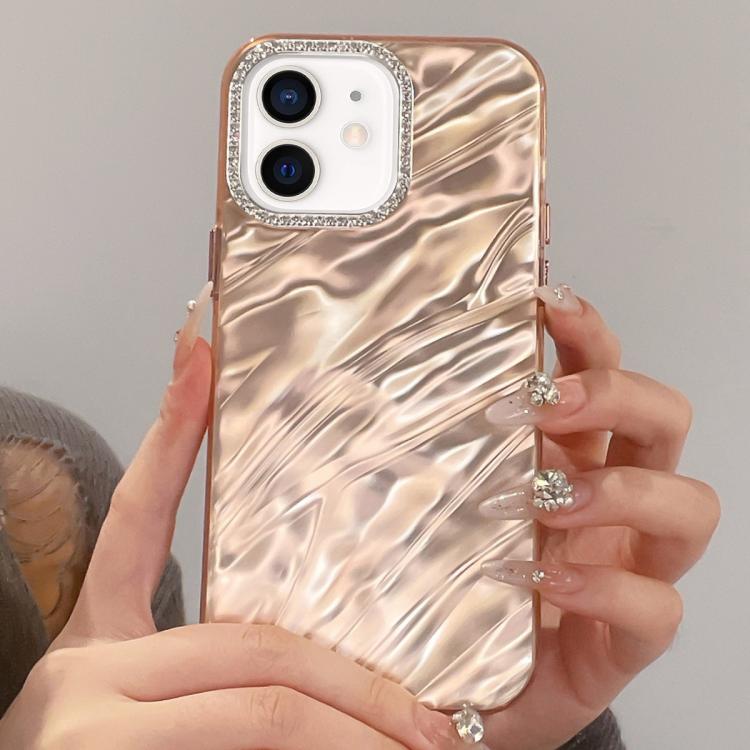 Rhinestone Lens Frame Wrinkled Design Phone Case, For iPhone 12, For iPhone 12 Pro Max, For iPhone 12 Pro, For iPhone 11
