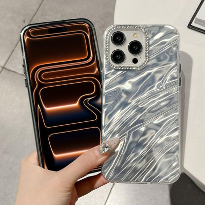 Rhinestone Lens Frame Wrinkled Design Phone Case, For iPhone 12, For iPhone 12 Pro Max, For iPhone 12 Pro, For iPhone 11