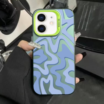 Wavy Stripes Pattern Frosted IMD 2-in-1 PC Phone Case, For iPhone 11, For iPhone 11 Pro, For iPhone X / XS, For iPhone XR, For iPhone XS Max, For iPhone 8 Plus / 7 Plus