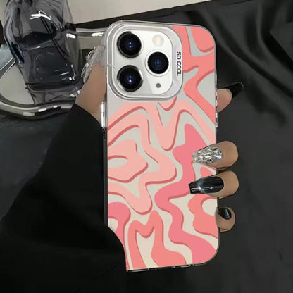 Wavy Stripes Pattern Frosted IMD 2-in-1 PC Phone Case, For iPhone 11, For iPhone 11 Pro, For iPhone X / XS, For iPhone XR, For iPhone XS Max, For iPhone 8 Plus / 7 Plus