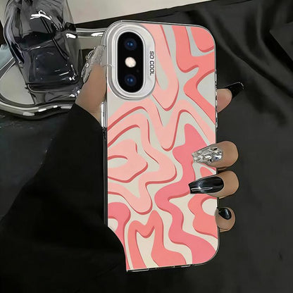 Wavy Stripes Pattern Frosted IMD 2-in-1 PC Phone Case, For iPhone 11, For iPhone 11 Pro, For iPhone X / XS, For iPhone XR, For iPhone XS Max, For iPhone 8 Plus / 7 Plus