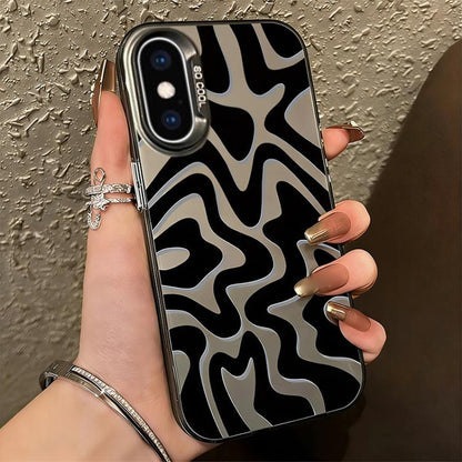 Wavy Stripes Pattern Frosted IMD 2-in-1 PC Phone Case, For iPhone 11, For iPhone 11 Pro, For iPhone X / XS, For iPhone XR, For iPhone XS Max, For iPhone 8 Plus / 7 Plus