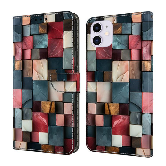 Crystal-Like Painted Vegan Leather Phone Case, For iPhone 11