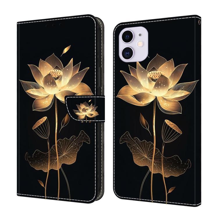 Crystal-Like Painted Vegan Leather Phone Case, For iPhone 11