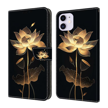 Crystal-Like Painted Vegan Leather Phone Case, For iPhone 11