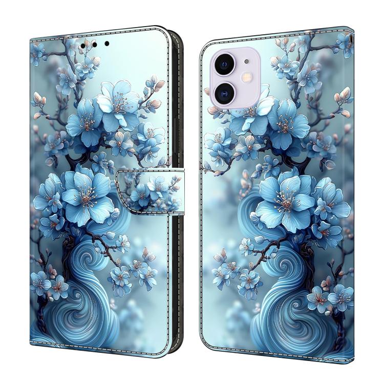 Crystal-Like Painted Vegan Leather Phone Case, For iPhone 11