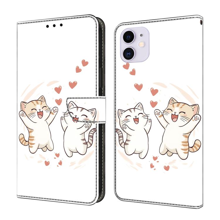 Crystal-Like Painted Vegan Leather Phone Case, For iPhone 11