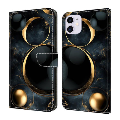 Crystal-Like Painted Vegan Leather Phone Case, For iPhone 11