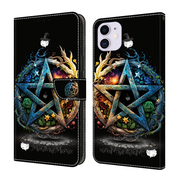 Crystal-Like Painted Vegan Leather Phone Case, For iPhone 11