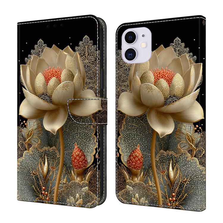 Crystal-Like Painted Vegan Leather Phone Case, For iPhone 11