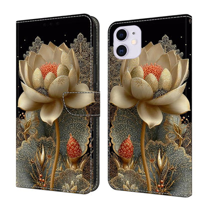 Crystal-Like Painted Vegan Leather Phone Case, For iPhone 11