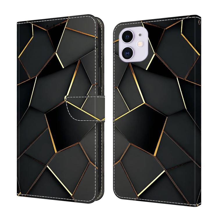Crystal-Like Painted Vegan Leather Phone Case, For iPhone 11