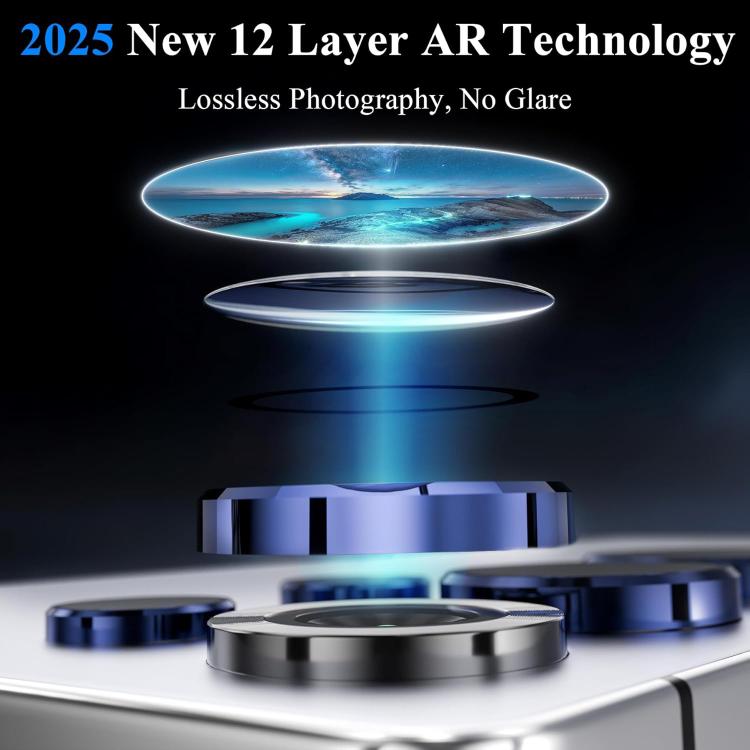 Kalebol No Flicker Ultra-Thin Individual Camera Lens Tempered Glass Film, For iPhone 13 / 13 mini