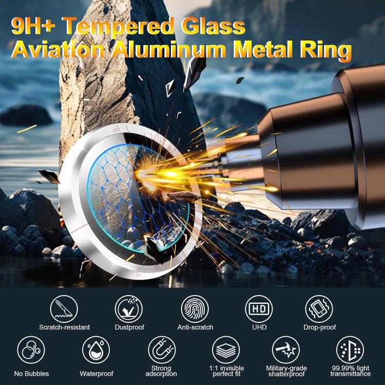 Kalebol No Flicker Ultra-Thin Individual Camera Lens Tempered Glass Film, For iPhone 13 / 13 mini