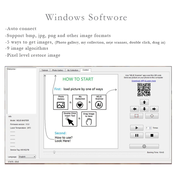 Máquina de grabado láser NEJE KZ 3000mW con Bluetooth y USB para bricolaje