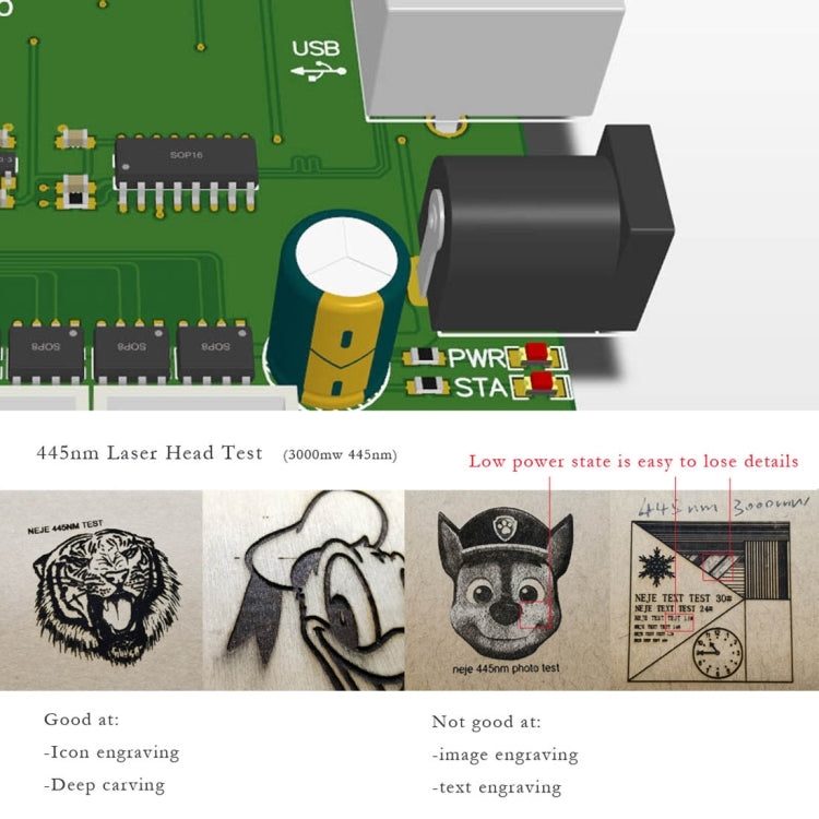 Máquina de grabado láser NEJE KZ 3000mW con Bluetooth y USB para bricolaje
