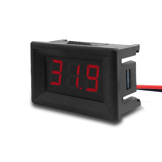 10 PCS 0.36 inch 2 Wires Digital Voltage Meter with Shell, Color Light Display, Measure Voltage: DC 2.5-30V