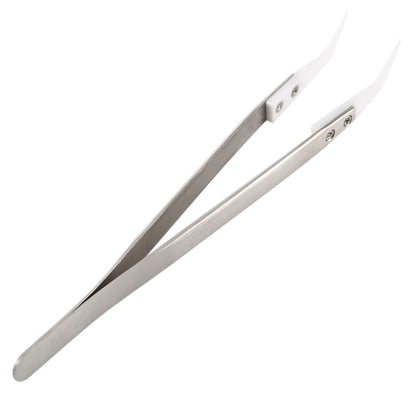 TC-14W Stainless Steel High Temperature Resistance Ceramic Tip Elbow Tweezers, TC-14W