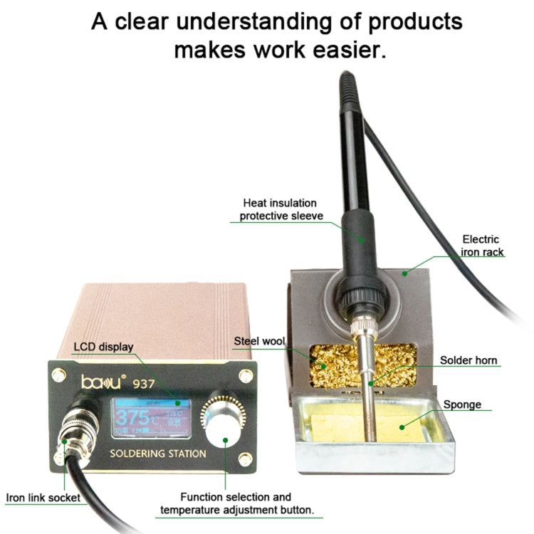 BAKU BA-937 LCD Digital Display Soldering Iron Welding Station Set, EU Plug, BAKU BA-937 (EU Plug), BAKU BA-937 (US Plug)