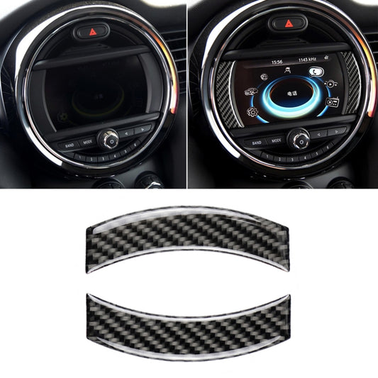 Conjunto de 2 autocolantes decorativos em fibra de carbono para o painel de navegação do chassis F do BMW Mini Cooper Countryman Clubman F54/F55/F56/F60.