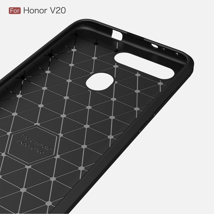 Funda de TPU de fibra de carbono con textura cepillada y antigolpes para Huawei Honor View 20