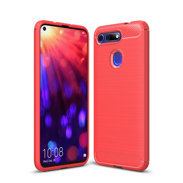 Funda de TPU de fibra de carbono con textura cepillada y antigolpes para Huawei Honor View 20