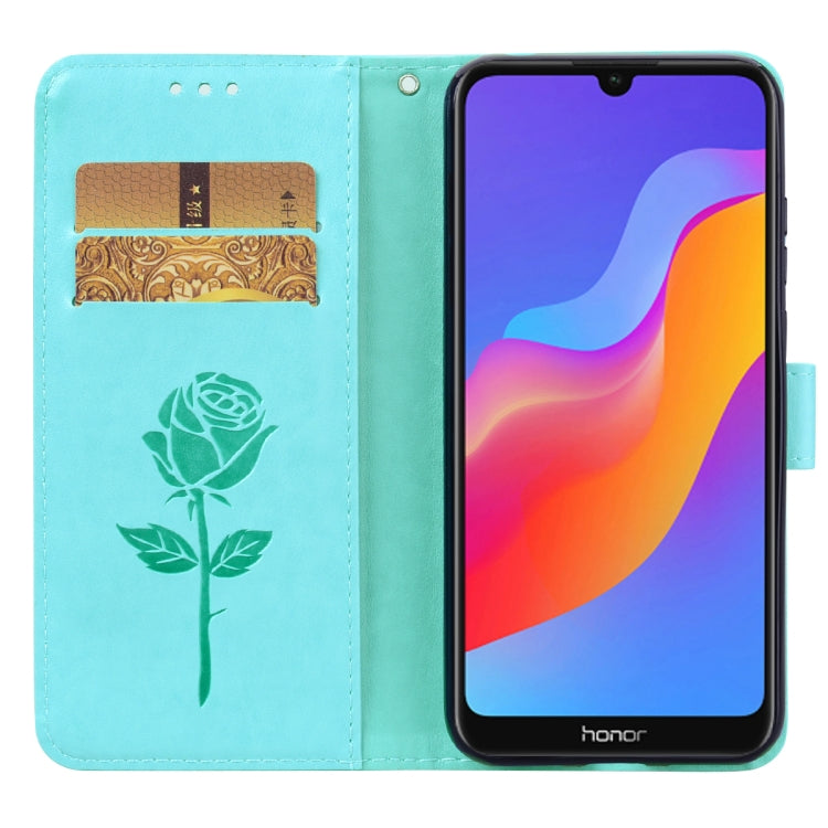 Rose Embossed Horizontal Flip PU Leather Case for Huawei Honor 8A/Y6 2019, with Holder & Card Slots & Wallet, For Huawei Honor 8A/Y6 Pro 2019, Huawei Honor 8A/Y6 Pro 2019, For Honor 8A/Y6 Pro 2019