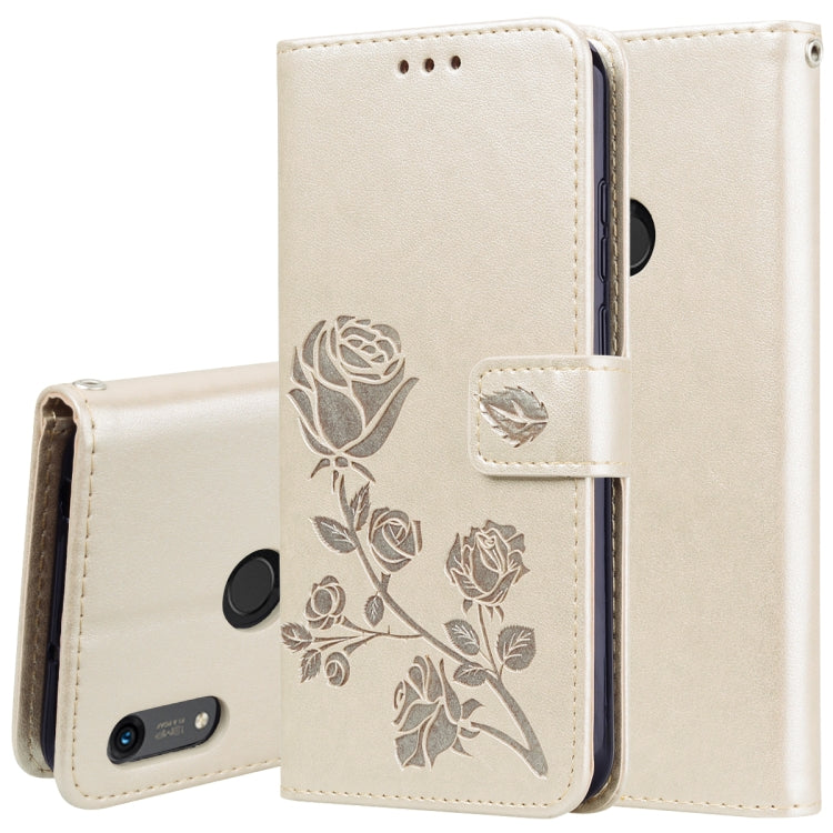 Rose Embossed Horizontal Flip PU Leather Case for Huawei Honor 8A/Y6 2019, with Holder & Card Slots & Wallet, For Huawei Honor 8A/Y6 Pro 2019, Huawei Honor 8A/Y6 Pro 2019, For Honor 8A/Y6 Pro 2019
