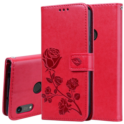 Rose Embossed Horizontal Flip PU Leather Case for Huawei Honor 8A/Y6 2019, with Holder & Card Slots & Wallet, For Huawei Honor 8A/Y6 Pro 2019, Huawei Honor 8A/Y6 Pro 2019, For Honor 8A/Y6 Pro 2019