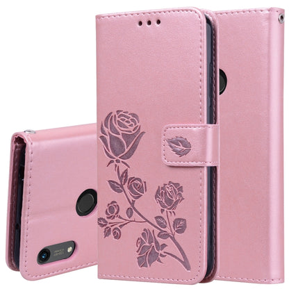 Rose Embossed Horizontal Flip PU Leather Case for Huawei Honor 8A/Y6 2019, with Holder & Card Slots & Wallet, For Huawei Honor 8A/Y6 Pro 2019, Huawei Honor 8A/Y6 Pro 2019, For Honor 8A/Y6 Pro 2019
