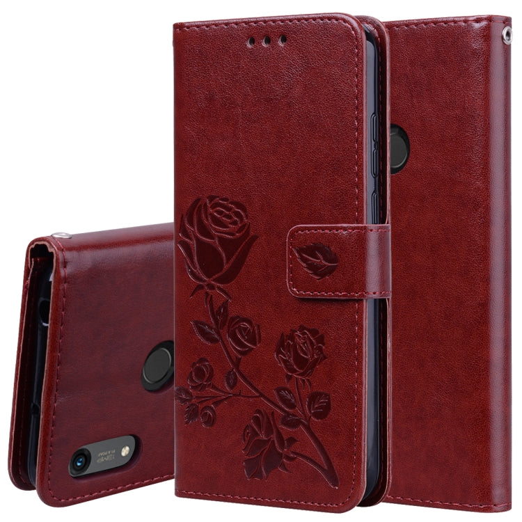 Rose Embossed Horizontal Flip PU Leather Case for Huawei Honor 8A/Y6 2019, with Holder & Card Slots & Wallet, For Huawei Honor 8A/Y6 Pro 2019, Huawei Honor 8A/Y6 Pro 2019, For Honor 8A/Y6 Pro 2019